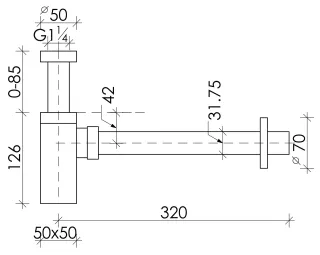 Сифон для раковины Ceramica Nova 70002MB с мокрым затвором чёрный матовый